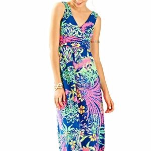 Lilly Pulitzer NWT Sloane Maxi Dress Indigo All a Glow size Small